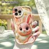 Phone Case: 2D Flat Design, Suitable for iPhone 18 17 16 15 14 13 Pro Protective Case, Pink Bunny Head, Perfect Holiday Gift for Christmas and Hallowe