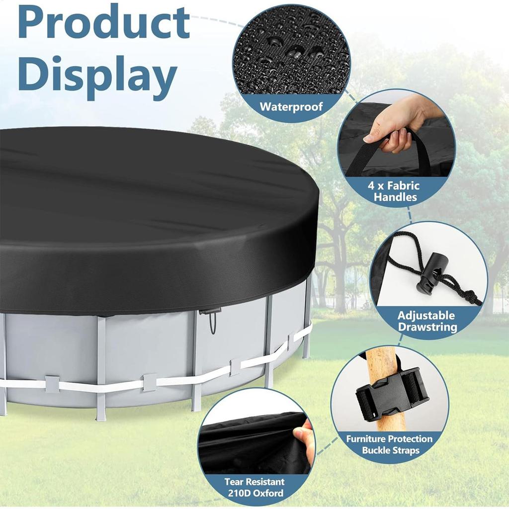 6/8/10/12ft Round Swimming Pool Solar Covers Foldable Dustproof Replacement Parts Blanket Protector Outdoor Hot Tub Accessories