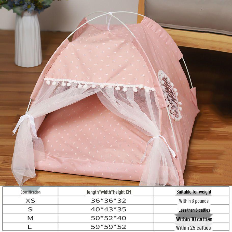 All-Season Washable Pet Tent: Cat & Dog Bed for Small Pets