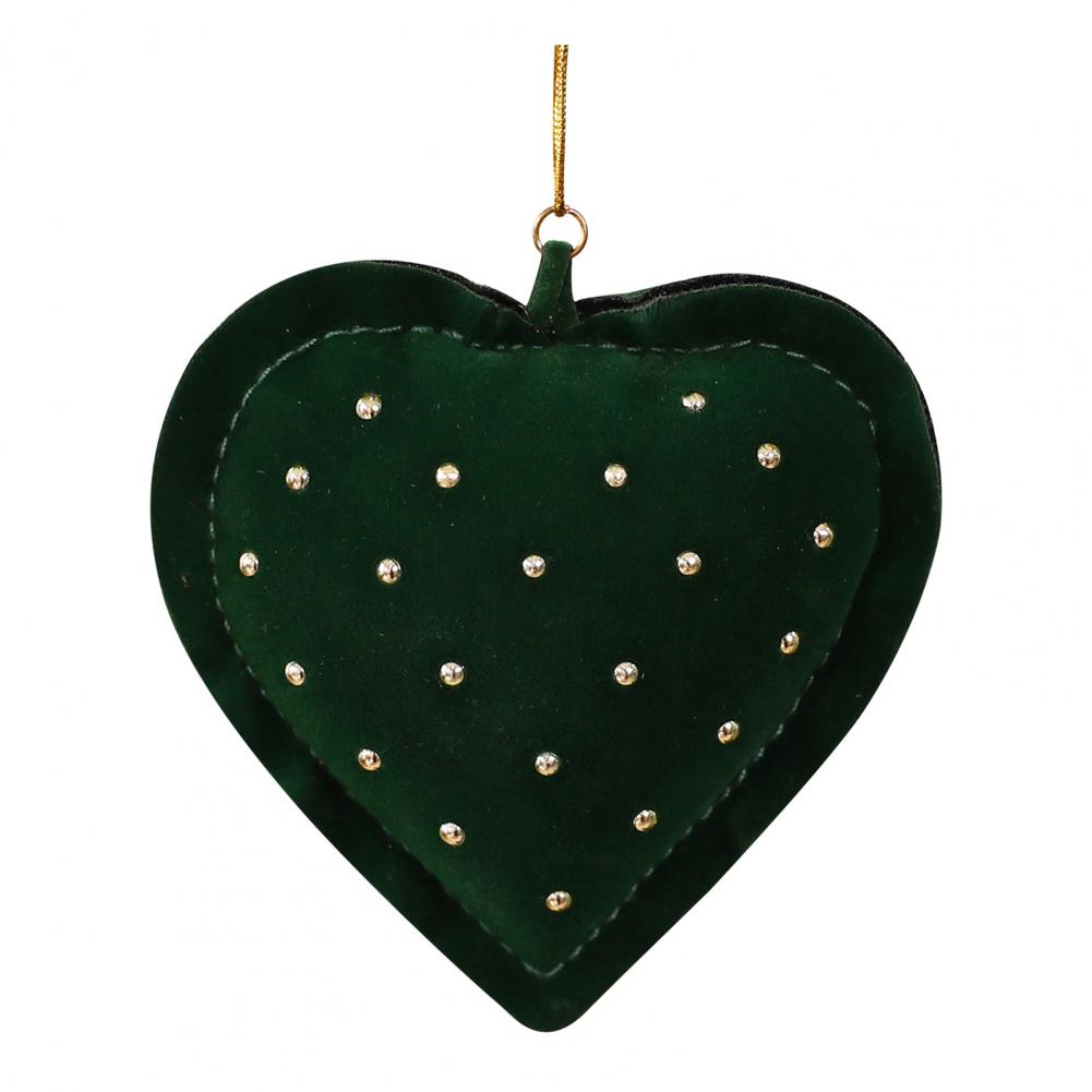 

Christmas Tree Pendant Heart-shaped Christmas Ornament Velvet Christmas Tree Ornaments Rustic Wreath for Farmhouse for Window L зелёный