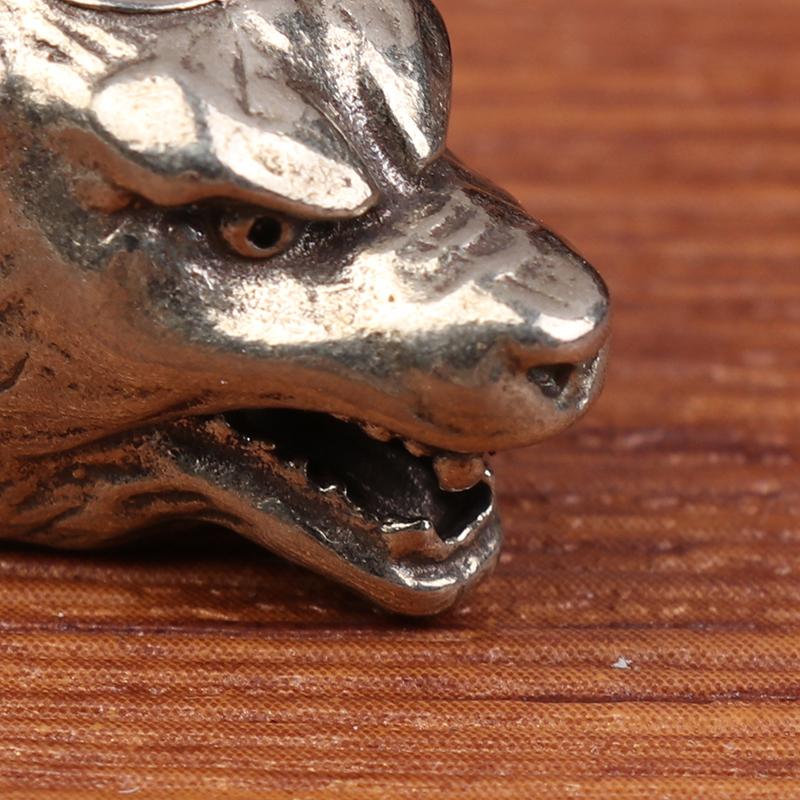 Zvíře Vlk Bojovník Hlava Socha Mosazný Korálek z Paracordu pro Deštník DIY Ručně Vyráběný Lanyard Šperkové Doplňky Venkovní Nástroj Přívěsek