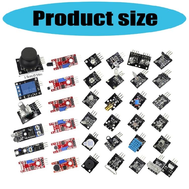 Sensors Assortment Kit 37 in 1 New Starters Sensors Module Kit For DIY Projects with Tilt Switching Module Board