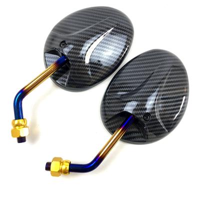 Uniwersalne lusterko motocyklowe skuter e-bike lusterka wsteczne wypukłe lustro z tyłu 10mm karbon