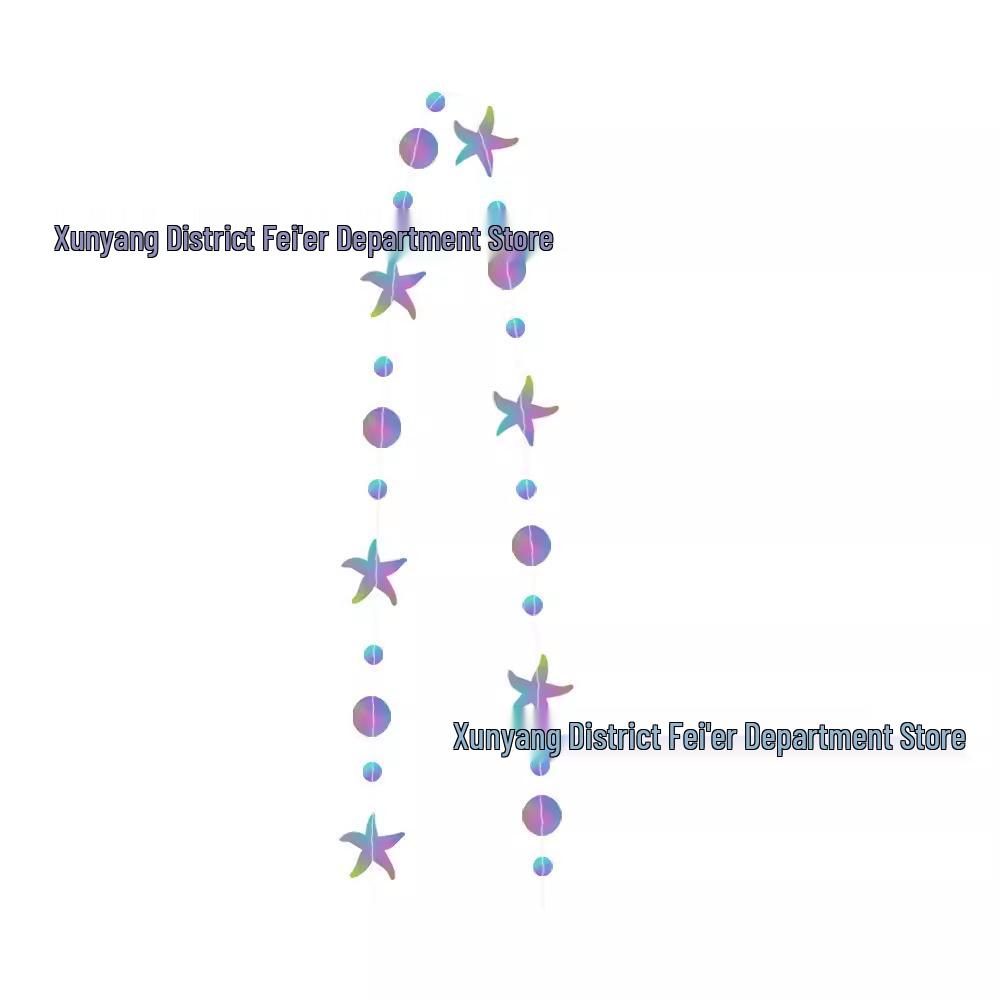 Underwater Mermaid Birthday Party Decoration Set: Pull Flags & Hanging Spirals for Girls
