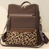 Sac à dos de voyage pour l'école Sac à dos pour femme Imprimé léopard 1011 Décontracté Nouvelle mode Polyvalent Sac pour femme Grande capacité Sac d'école Sac tendance Célébrité d'Internet
