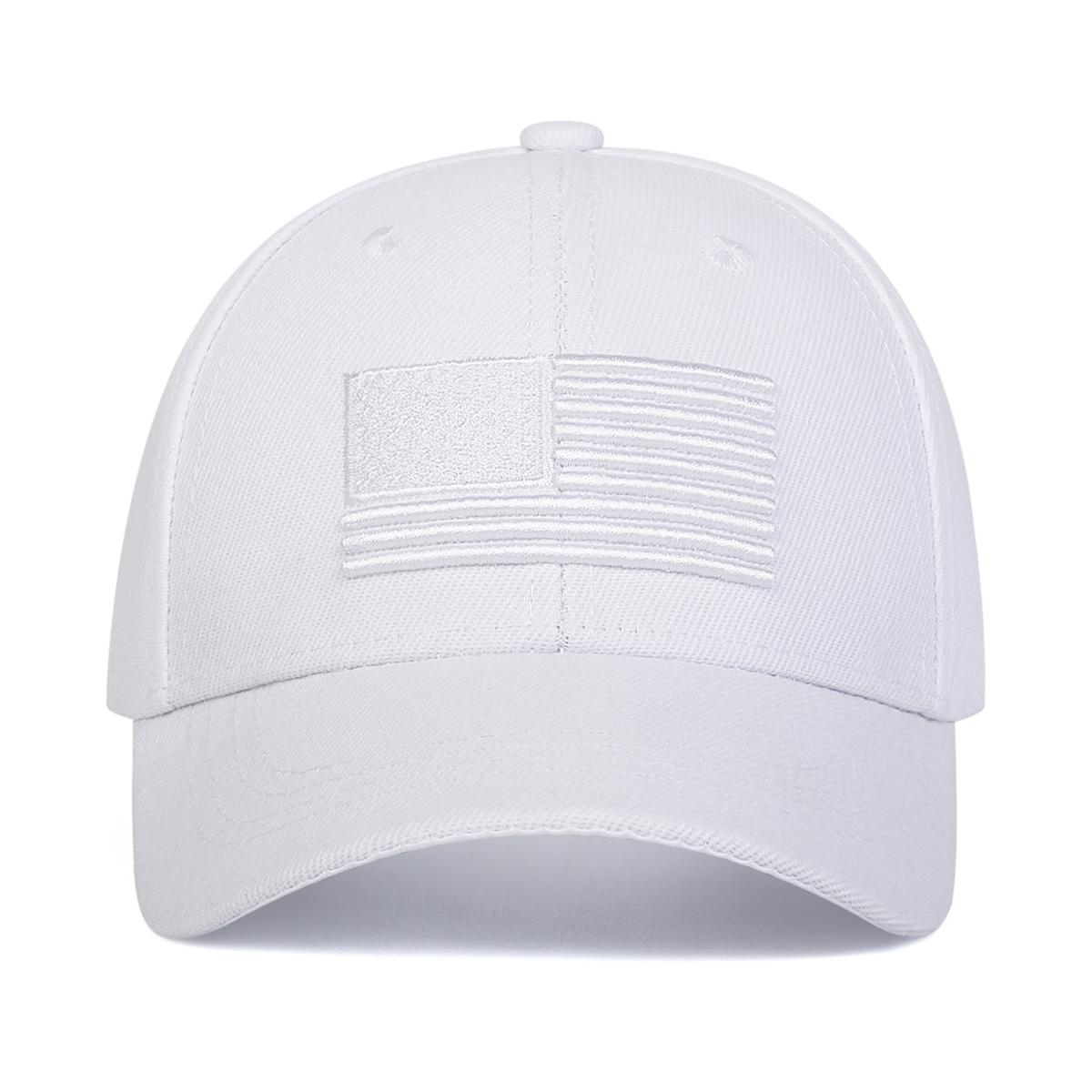 

Детская бейсболка с вышивкой американского флага, регулируемая, в стиле хип-хоп, дизайнерские кепки, весенне-осенние шляпы для отдыха на открытом воздухе, дорожные аксессуары для мальчиков и девочек белый