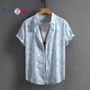 Cămașă cu mânecă scurtă pentru bărbați Albastru cer Alb Roz Cămașă Modă Casual Vacanță Hawaii Vară 2025 Nouă Sosire
