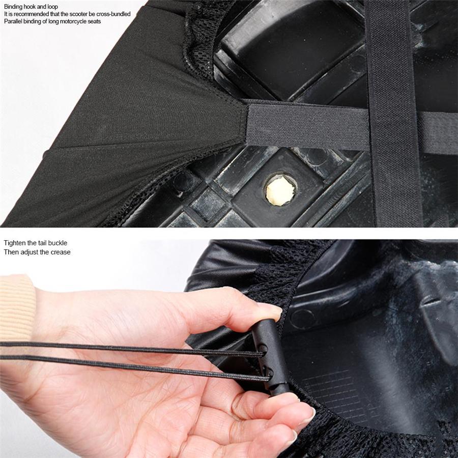 M Motorcycle Seat Cushion Cover Waterproof Dust Rain UV Protector Non-slip Black