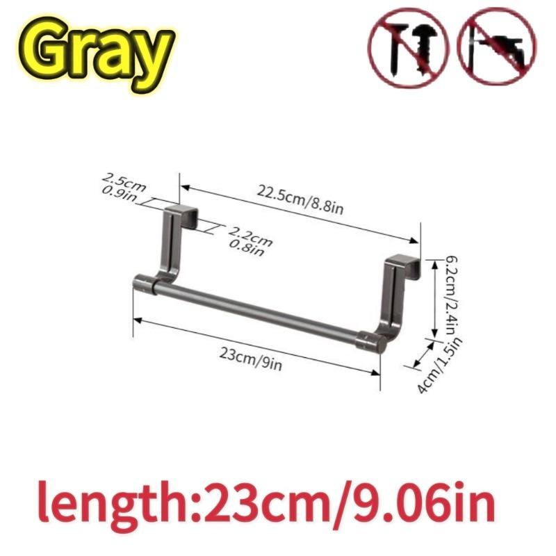 Stainless Steel Bathroom Kitchen Cabinet Rag Shelf Dishcloth Hanger Single Pole Towel Rack Over Door Back Type Hanging Holder