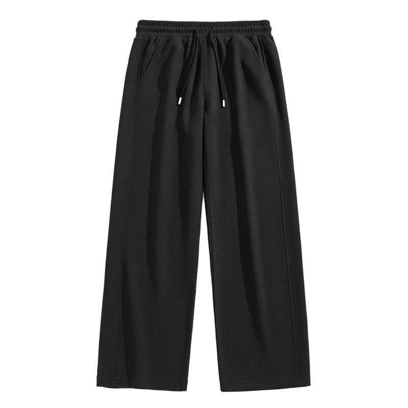 Jeanswest Men's Waffle Knit Loose Wide-Leg Casual Pants
