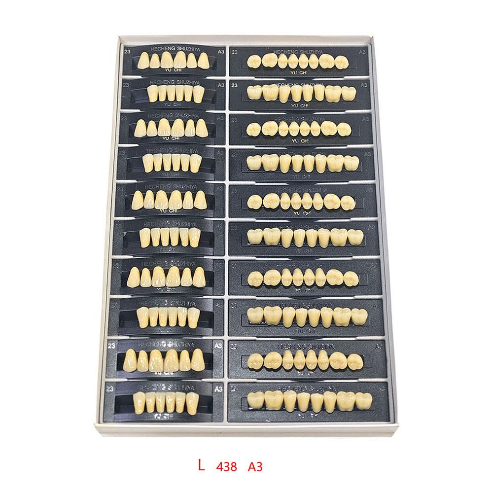 5 Sets/Box Dental Acrylic Resin Teeth 2 Layers Denture 28*1 Full Mouth S/M/L A2 A3 Stability Dentistry Material