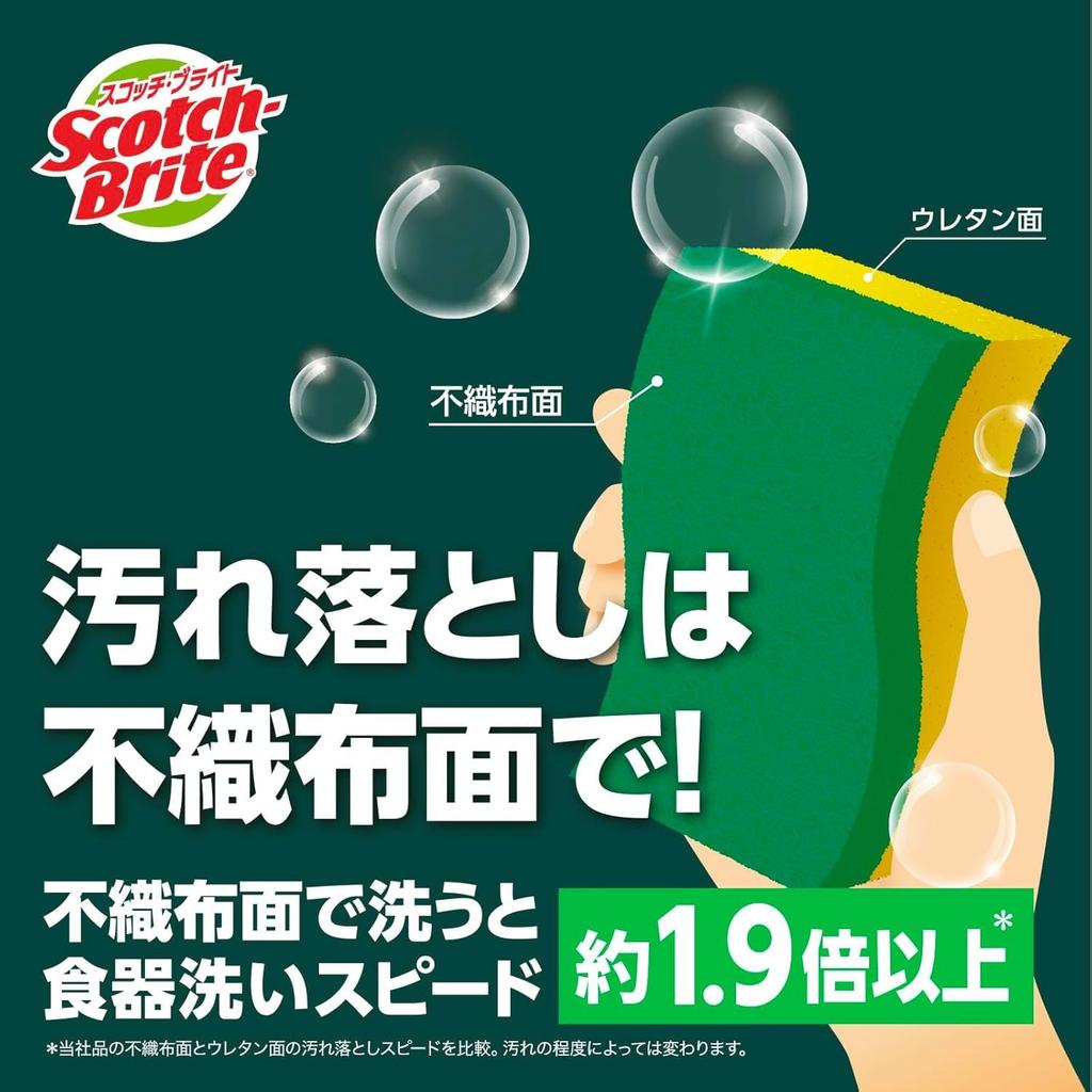 3M Kitchen Sponge, Non-Scratch, Antibacterial, Hybrid, Green, 6-Pack, Scotch-Brite HB-21KG-H-6P