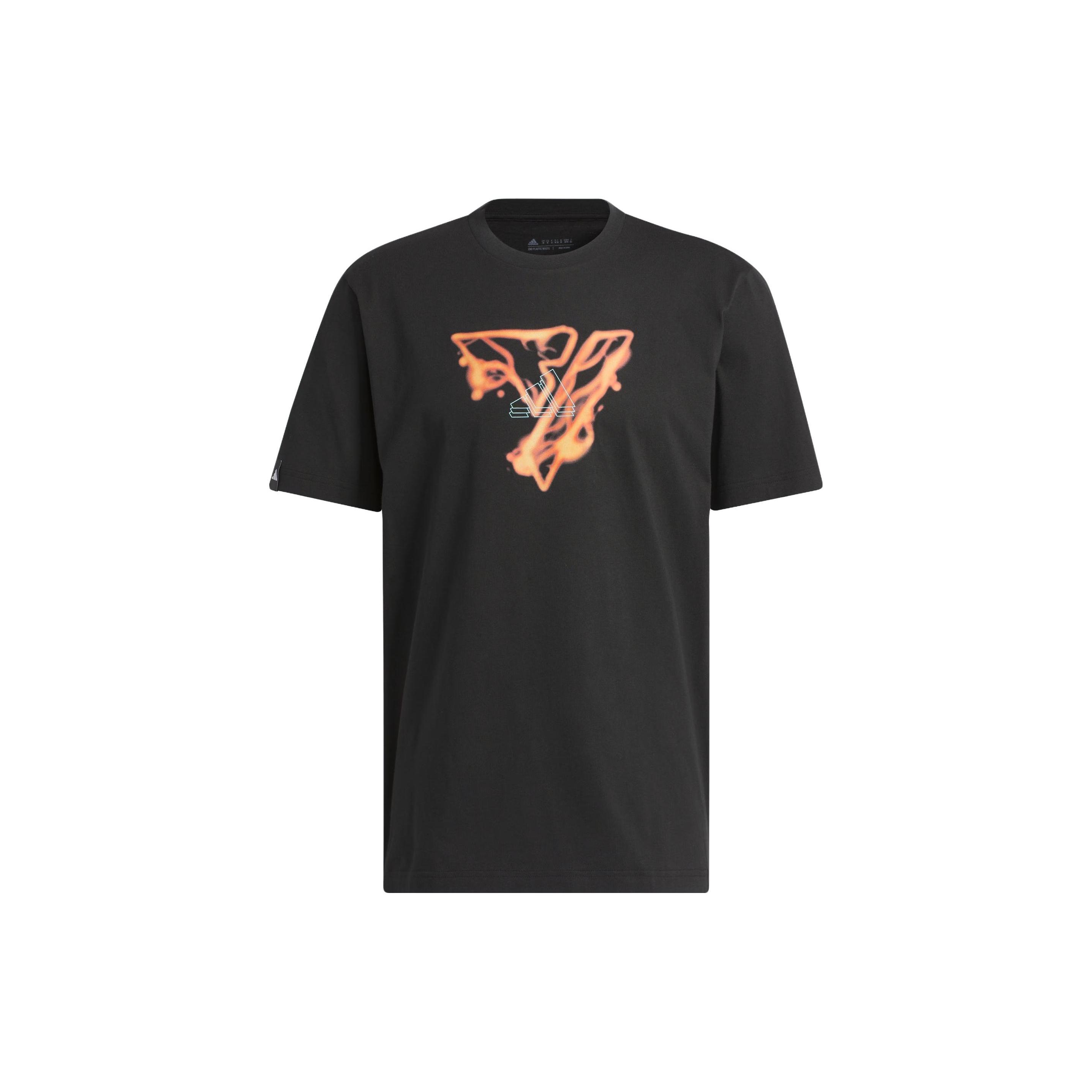 adidas Trae Young Icy Fire Signature T-Shirts Black Men s IM9167 XL