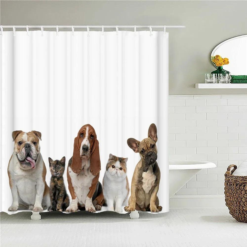 Horse Elephant Shower Curtain 3d Printing Waterproof Polyester Animals Bathroom Curtains Decoration with Hook Curtain