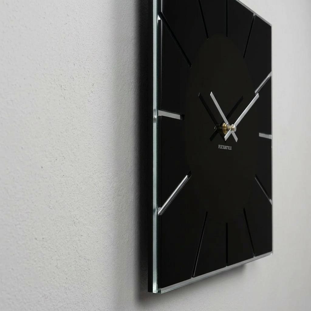 Black Wall Clock Exact 30cm