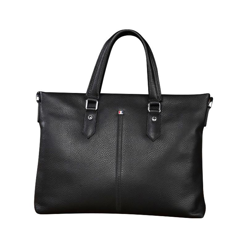 Top Layer Cowhide Handbag Genuine Leather Casual Bag Fashion Soft Leather Bag Office Bag Business Briefcase Men's Bag