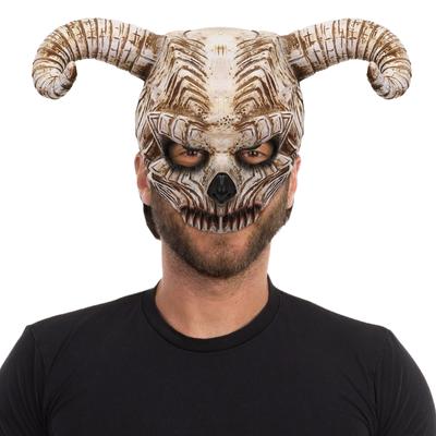 Halloween Devil Half Face Býk Maska Rohu Karneval Party Makeup Ples Horror Dress Up Cosplay