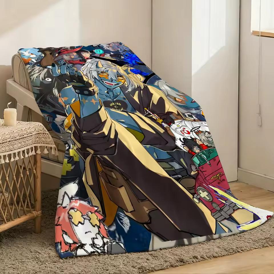 Guilty Gear Throw Lightweight 240g Flannel Blanket Soft Skin-friendly for Summer Cooling