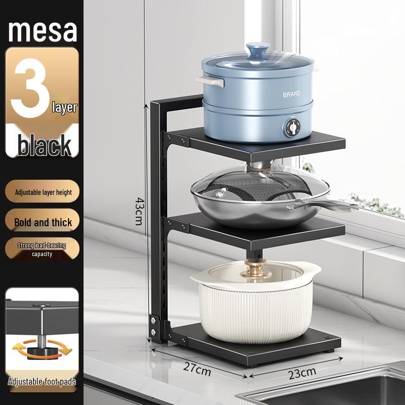 Multi-Layer Kitchen Pot Rack: Floor-Standing, Under-Sink Cookware & Storage Solution