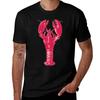 Fuchsia Lobster On Light Pink Tshirt Breathable Gym Short Sleeve Tshirt