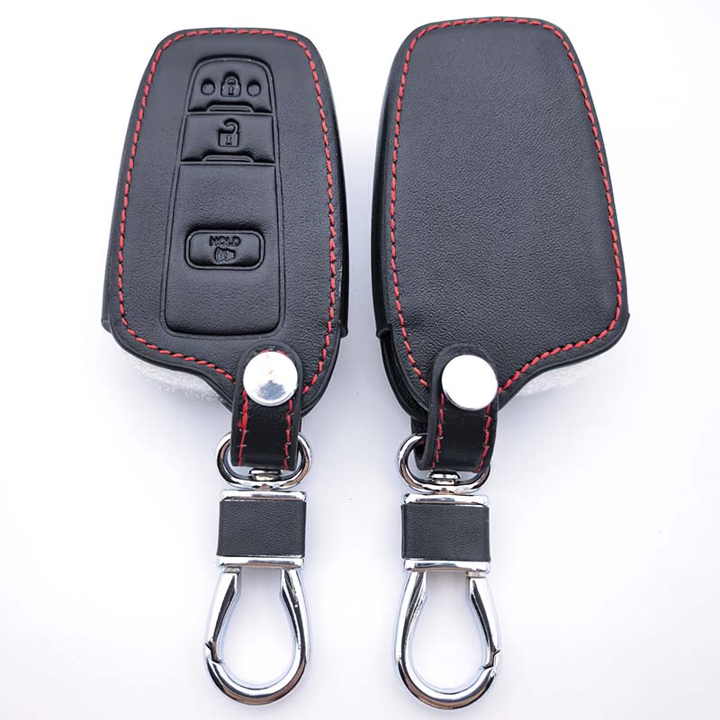 Leather Car Key Case Cover Shell For Toyota Chr Camry Corolla Rav4 Highlander C-Hr Prius Land Cruiser Prado Keychain Accessories