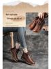 Women's Retro Cowhide Ankle Boots: Chunky Heel, Thick Sole, Genuine Leather, Plus Velvet, Winter Design