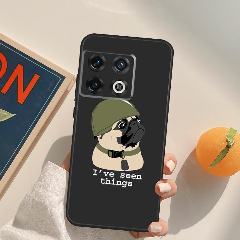 Funny Cartoon Pug Case For OnePlus 13R 12R 10R 13T 10T 11 12 13 15 OnePlus Nord 5 CE 2 3 4 Lite N20 N30 Cover
