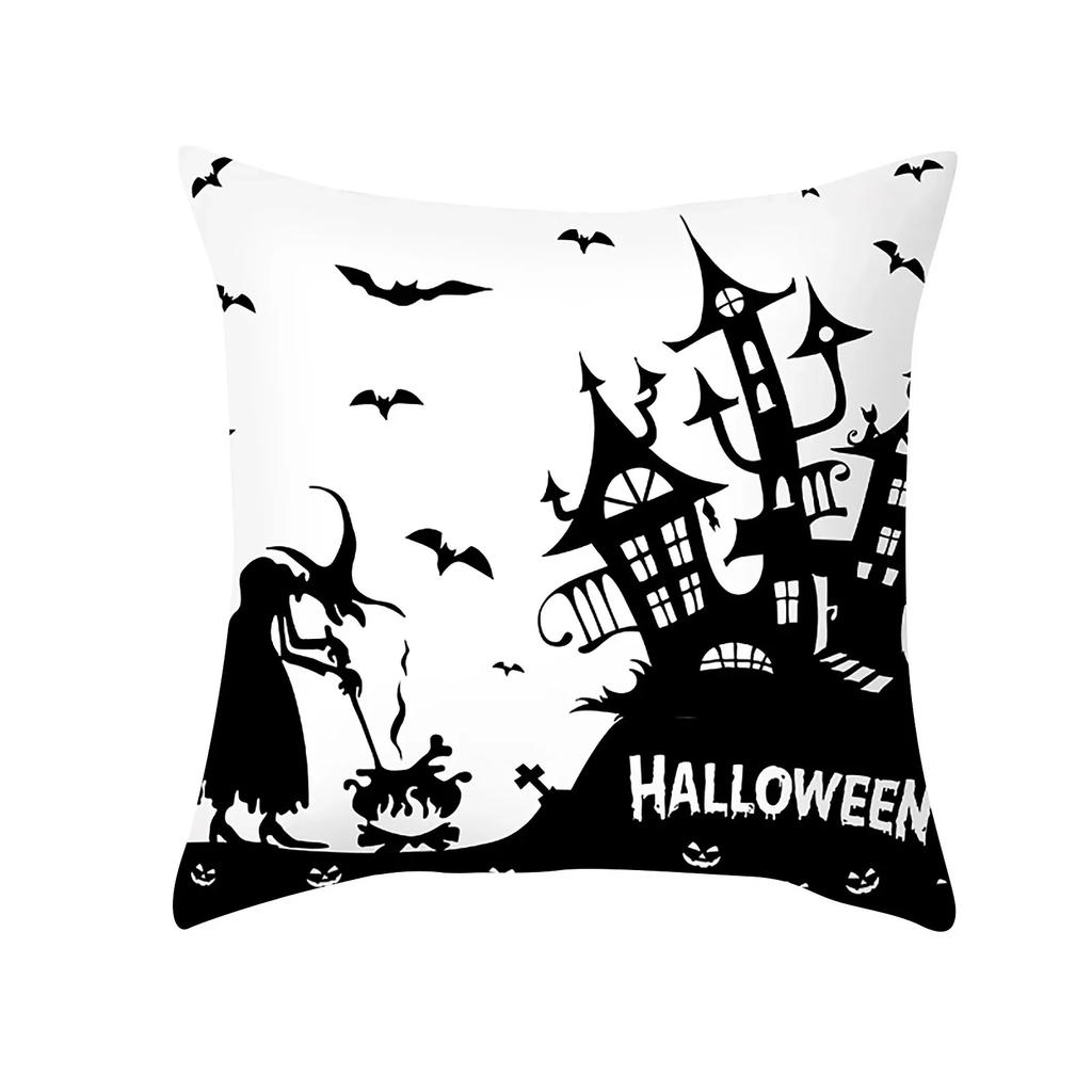 Halloween Decorative Pillow Pumpkin Pumpkin Witch Cushion Cover Is Suitable for Home Living Room Sofa WSH Room Decoration