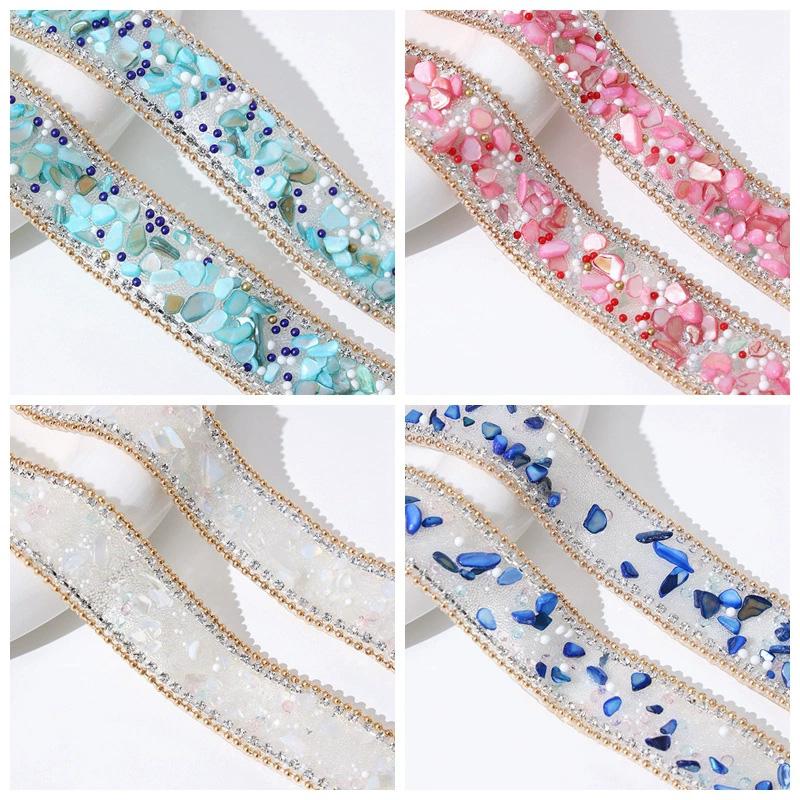 50cm/Roll Self Adhesive DIY Glitter Trim Sticker Elegant Colored Stone Dress Car Rhinestone Ribbon Phone Decor Claw Chain Tape