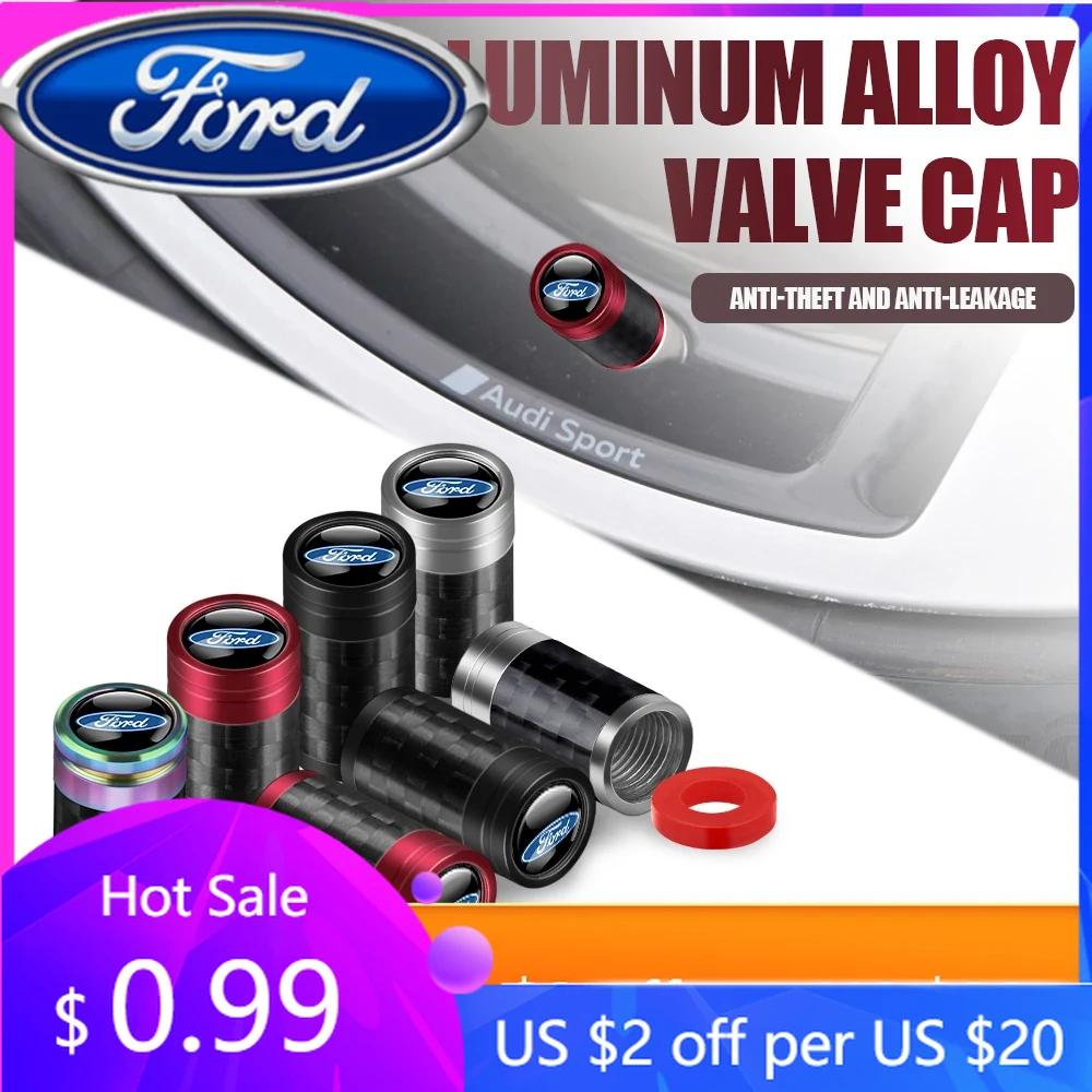 New 2026 Car Sticker Ford New 2025 Hot 4Pcs Carbon Fiber Car Wheel Tire Valve Stem Air Cap Auto Accessories For Ford Ranger Focu