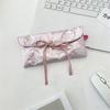 Sweet Quilted Bow Love Flap Pencil Case Organizer Coin Purse  Girly Cosmetic Bag Women Portable Sundries Storage Bag Gift