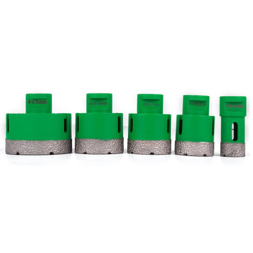 5PCS Diamond Hole Saw Set Diamond Drill Core Bits with Saw Blade, 22/35/40/50/65MM M14 Thread Carborundum Granite Granite
