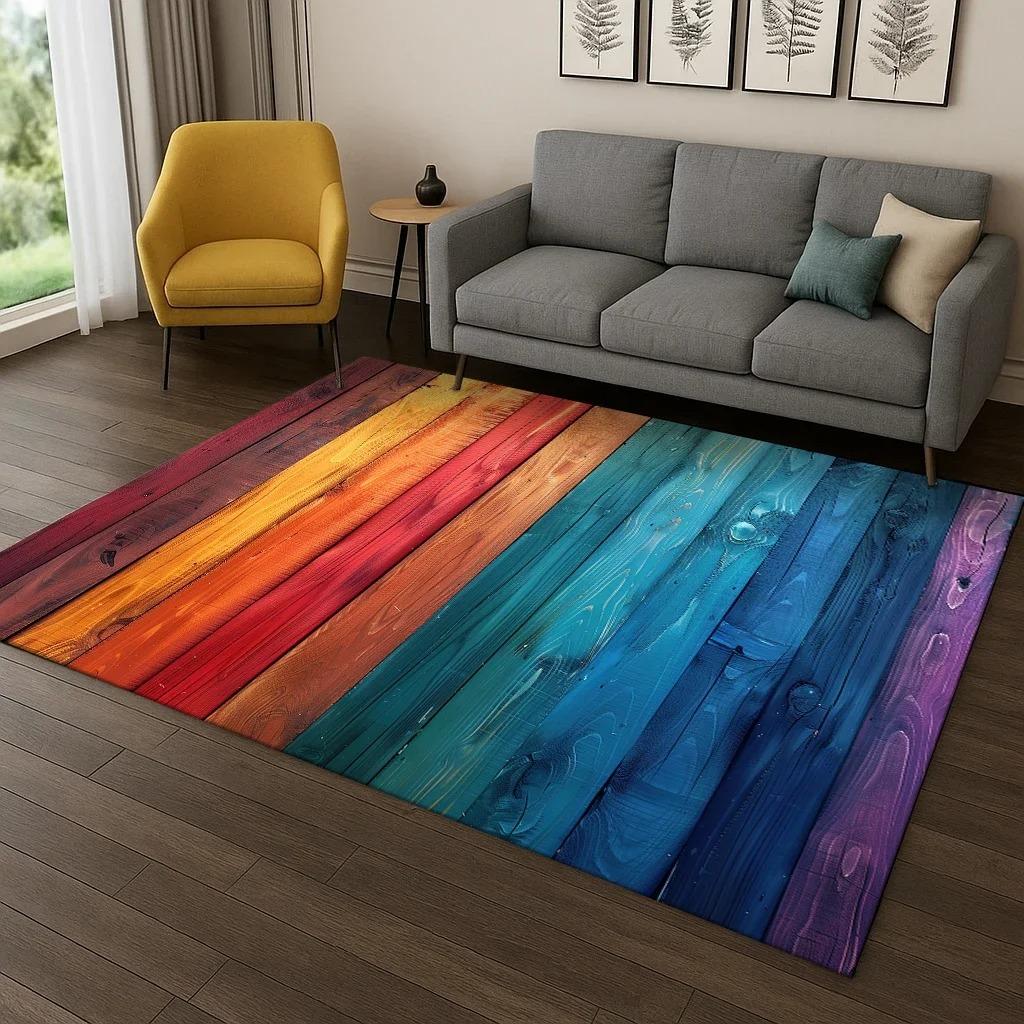 

3D Wood Grain Texture Area Rug Suitable for Living Room Bedroom and Home Decoration 40x60CM