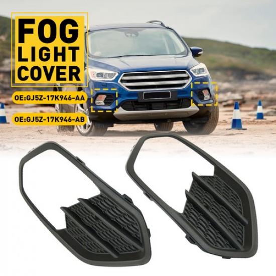 2PCS Front Bumper Fog Light Grille Bezel Cover Trim For 2017-19 Ford Escape Kuga