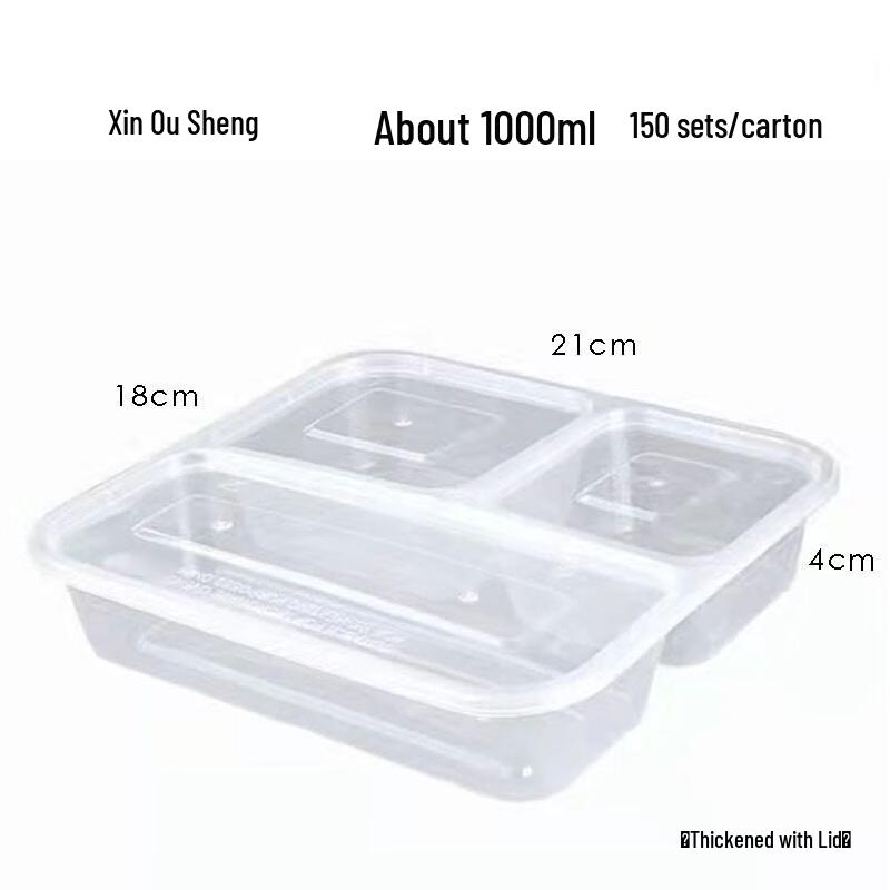 Xin ousheng Disposable Round 3-Compartment Meal Prep Containers