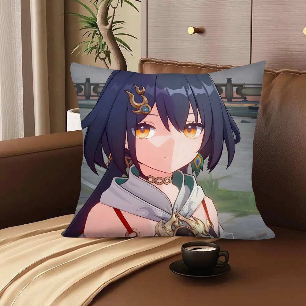 1pc Game Anime Honkai Star Rail Yunli Pillow Case Fashion Square Pillowcase Bedroom Sofa Room Ins Decoration Leisure
