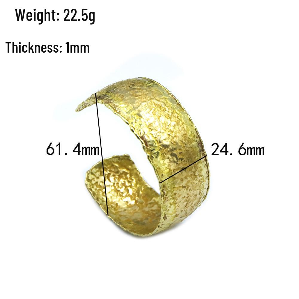 Retro European-American Embossed Wide Band Metal Armlet