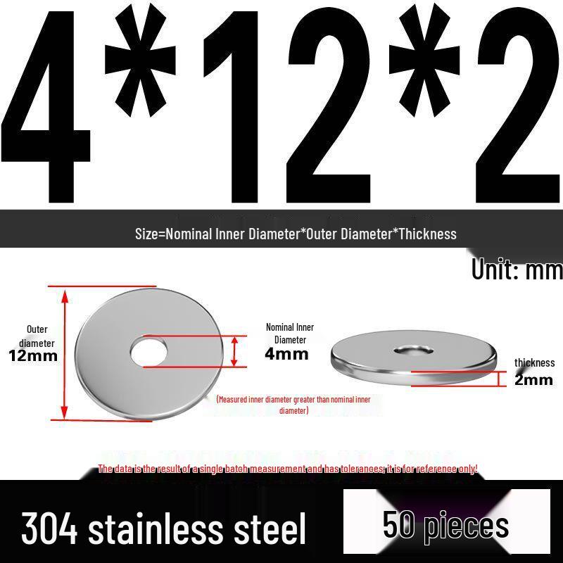 Thickened 304 Stainless Steel Flat Washer Spacer (M2-M36)