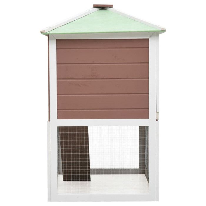 Cage double pour animaux - vidaXL - Marron - Bois de sapin - 130 x 68 x 105 cm - Extérieur