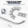 Belt Remove and Install Adjust Tightener Wrench tools with E10/12/14/16/18 Drive Adapters for Engine Belt Adjustment
