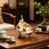 Home Office Ashtray with Covered Opening and Metal Body, Enclosed Bowl Design for Desk Balcony and Patio Use Daily