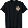 Funny Maine Coon Cat In Pocket Animal Cute Women Men T-Shirt