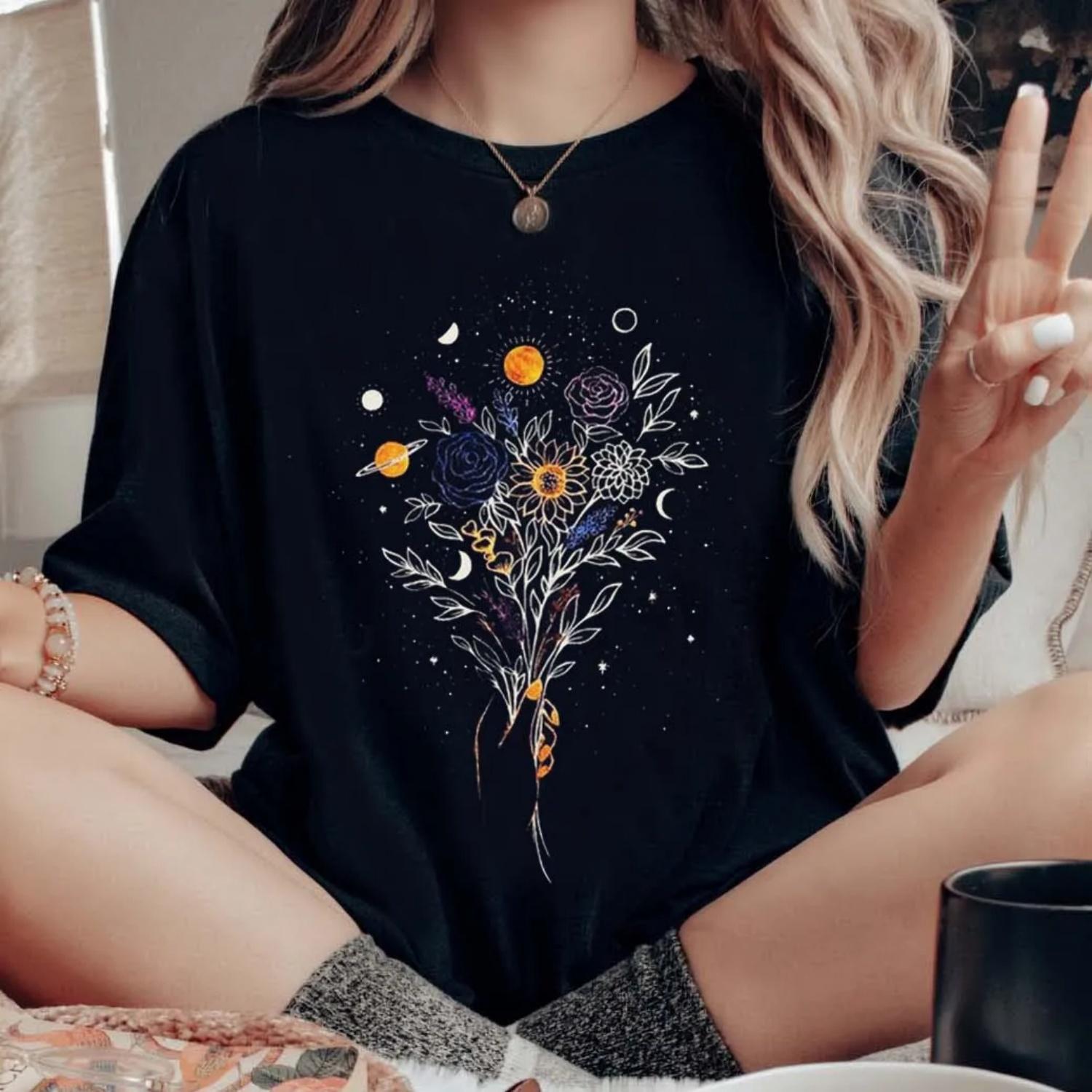 Модная женская футболка с круглым вырезом, милая, с коротким рукавом, с модным принтом в стиле арт, женский топ, черная одежда, футболка. S чёрный