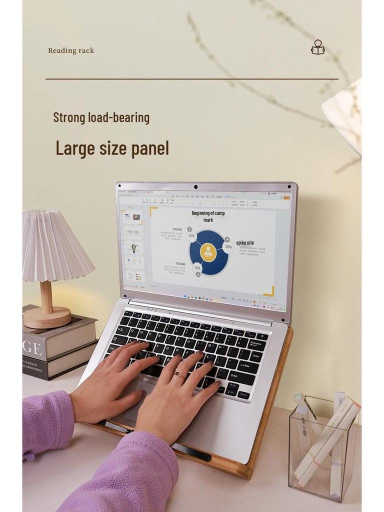 Nastavitelný bambusový stojan na čtení pro děti a studenty