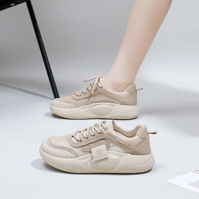 Summer New Ins Breathable White Shoes Women's Hollowed Leisure Board Shoes Thick Bottom All-Matching Platform Shoes