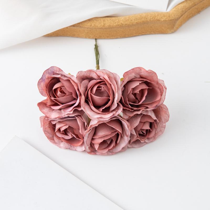 6/18Pcs Artificial Flower Silk Carnation Outdoor UV Protection Wedding Bridal Bouquet Christmas Diy Home Decortion Scrapbooking