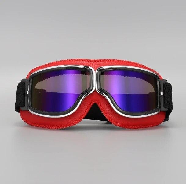 Motorcycle Glasses Windproof Motorcycle Helmet Glasses Sunglasses Retro Universal Folding Leather Retro Motorcycle Accessories
