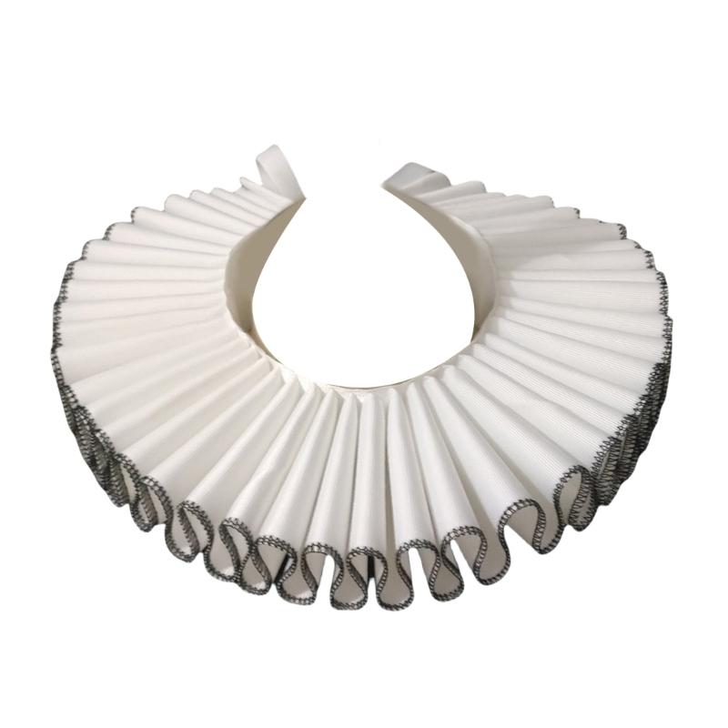 Middelaldersk viktoriansk volangkrage med svart kant for voksne Halloween-festantrekk Renessanse Cosplay Halsruff