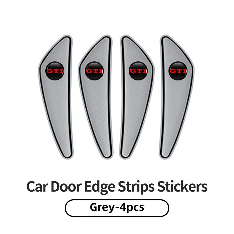 For Volkswagen MNNJ14Pcs PVC Soft Rubber Blade Shaped Auto Car Door Corner Anti-collision Sticker For Volkswagen VW Golf 4 7 GTI Tiguan Passat B5 B6
