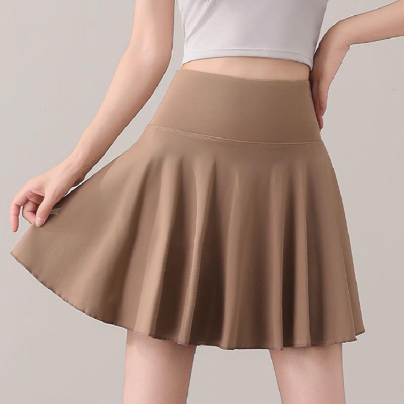 Women's Summer 2025 Tennis & Badminton Fitness Set: Yoga Short Sleeve, Running Skirt, & Chest Pad